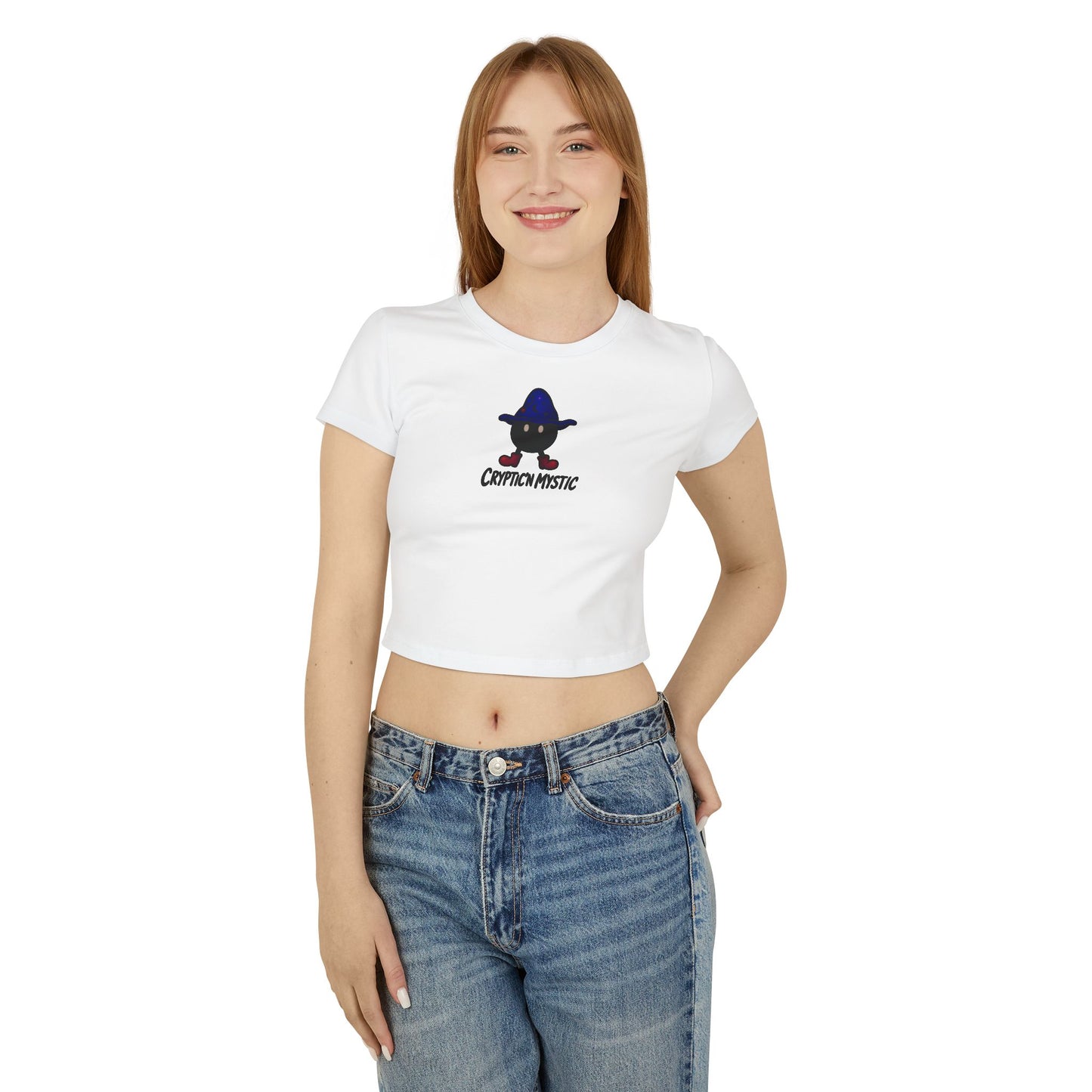 Cute Graphic Women's Baby Tee - Cryptic and Mystic - Mystical Grimley