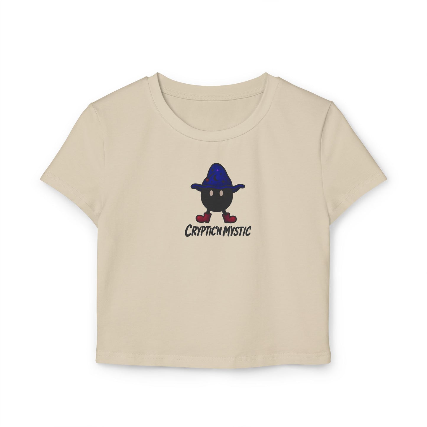 Cute Graphic Women's Baby Tee - Cryptic and Mystic - Mystical Grimley