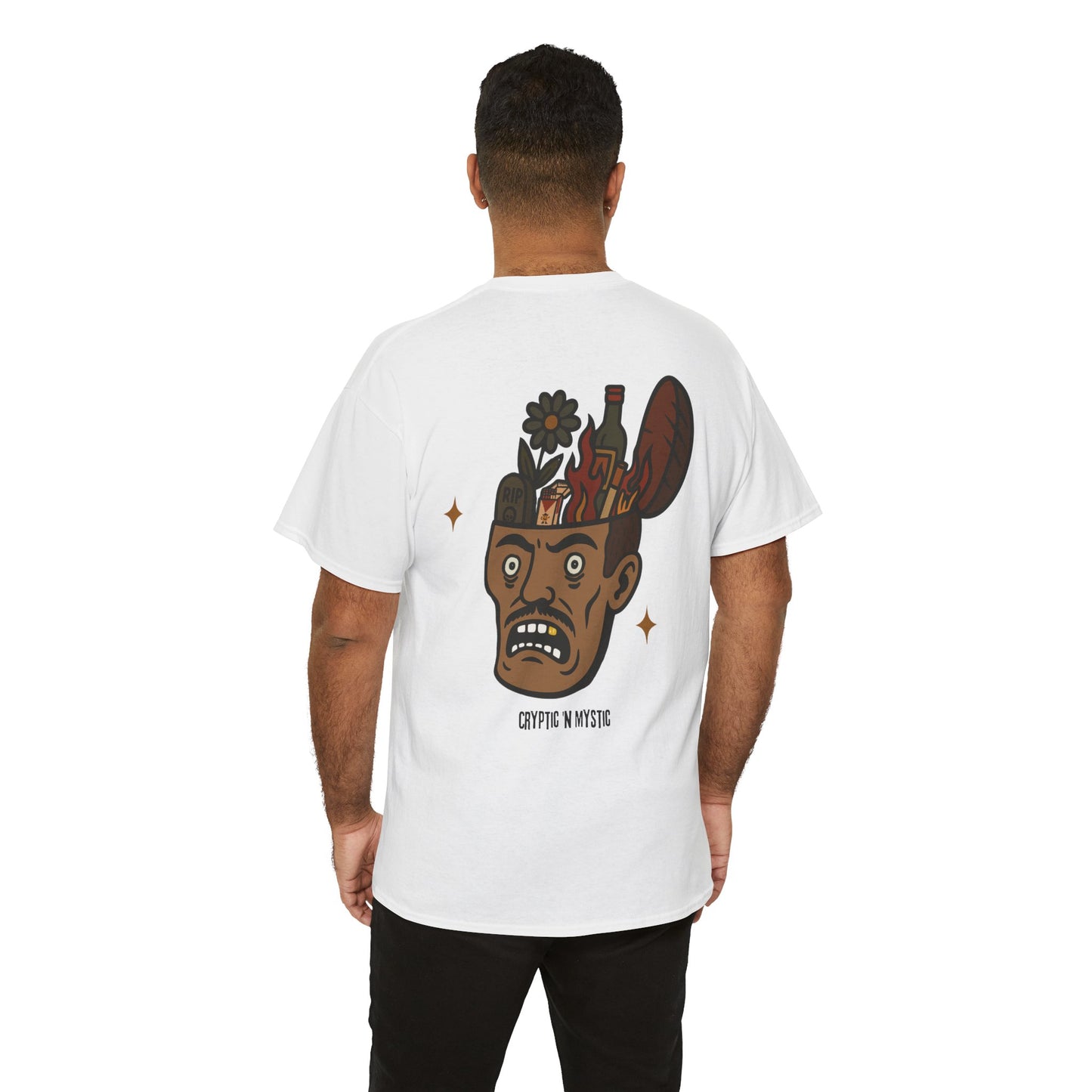 Get Outta My Head Tee, Unisex Heavy Cotton T-Shirt - Cryptic and Mystic