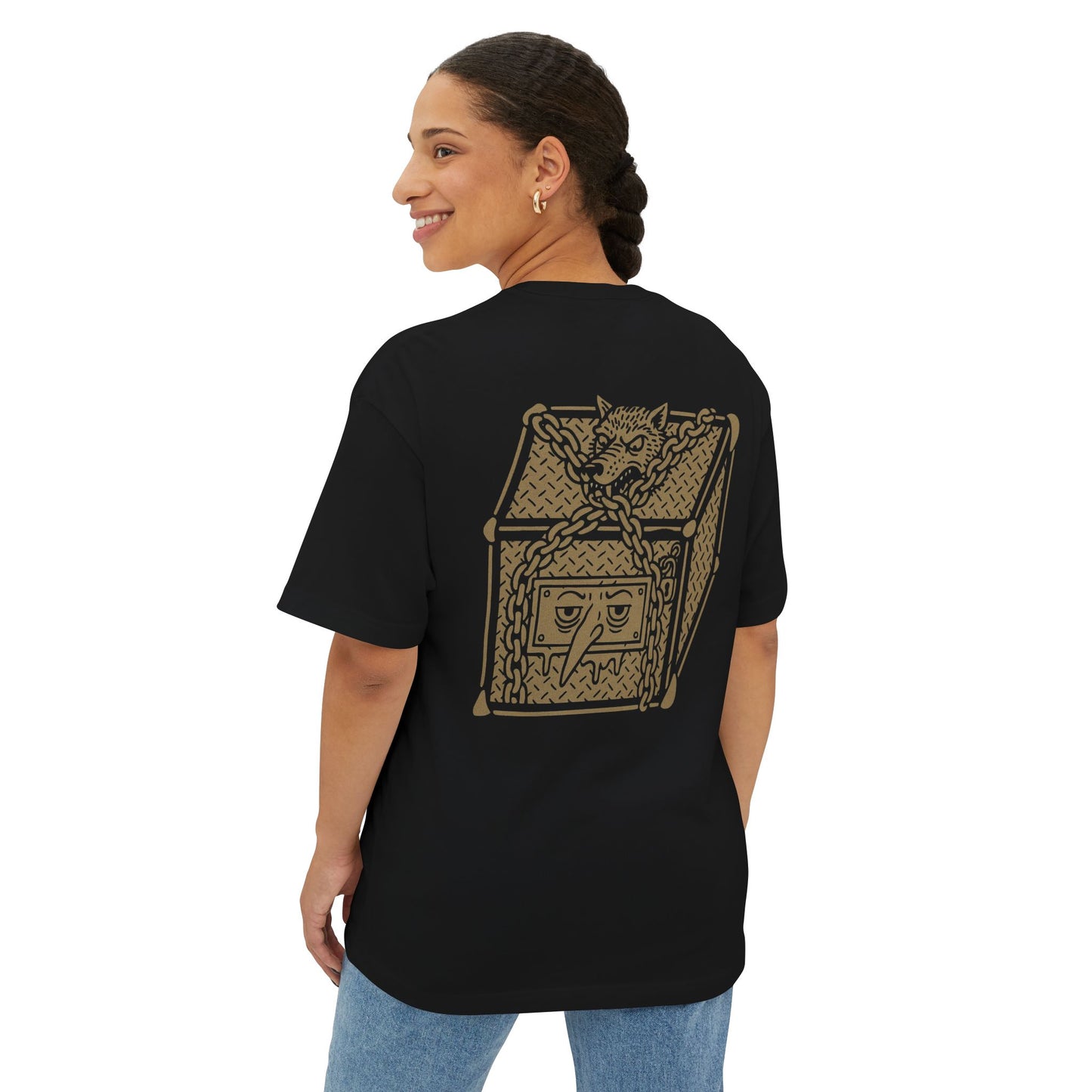 Cryptic and Mystic Unisex Boxy Graphic Tee - I Know Why The Caged Dog Barks